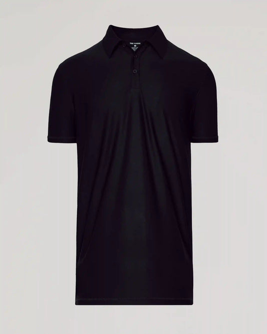 Black Short Sleeve Tall Active Polo