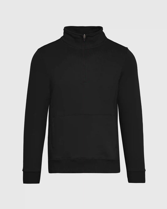 Black Quarter Zip Fleece Sweatshirt