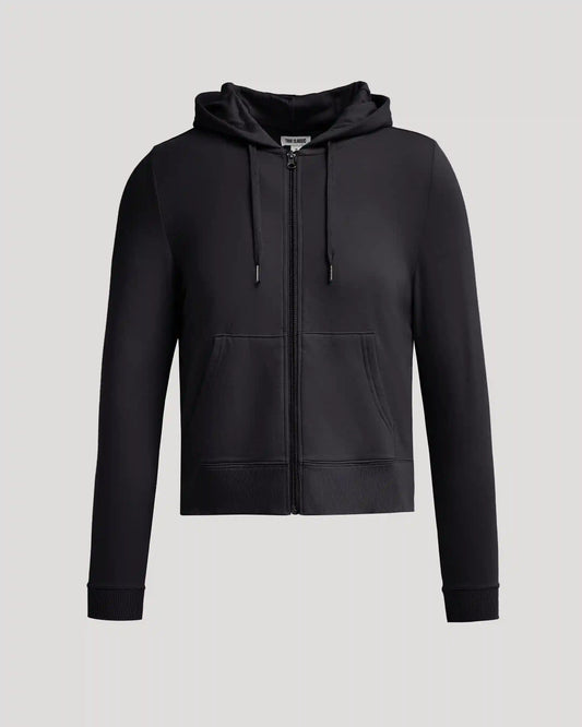 Womens Black Crop Zip Hoodie