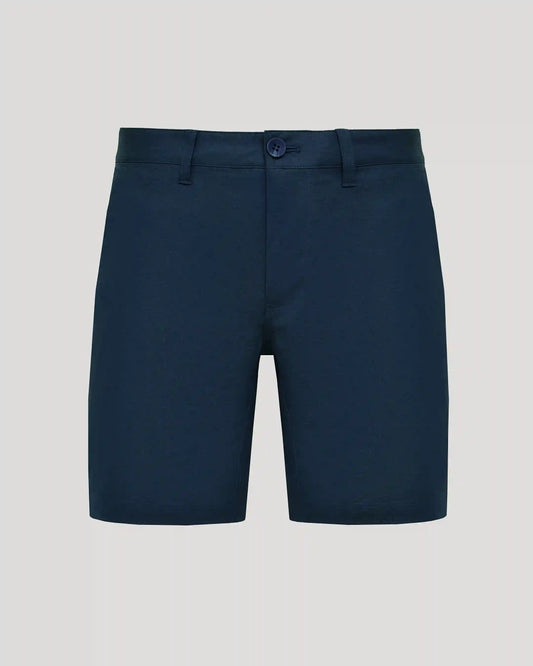 7" Navy Linen Shorts