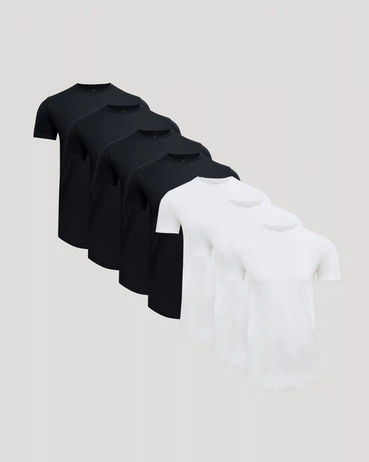 Tall Pima Cotton Blend Curved Hem Crew 7-Pack