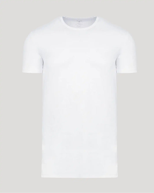 White Tall Pima Cotton Blend Crew